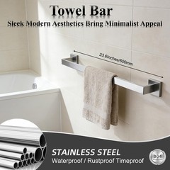 Taun Bathroom Hardware Set 20 Piece Brush Nickel Bathroom Accessories Set