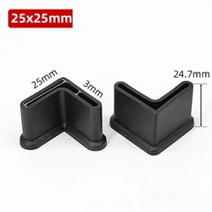 Angle Iron Foot – Metal Shelving Feet – 25/30/40/50mm – PVC Leg Covers BLACK