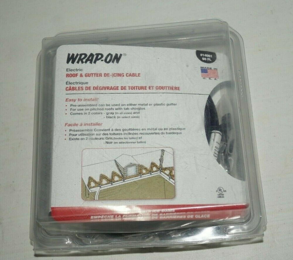 Wrap-On 80 ft. Roof and Gutter De-Icing Black Cable Kit 14081