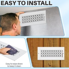 6 Pcs Metal 10 x 4 Inch (Interior Size) White Vent Cover Ceiling Register Dec…