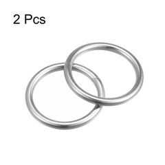 2pcs 316 Stainless Steel Round Ring Welded O-Rings 30mm(1.18″) ID 4mm Thick