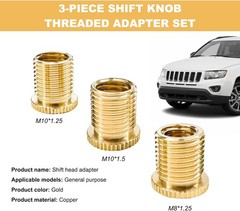Thread Adapters for Shift Knobs, M8 x 1.25 / M10 x 1.25 / M10 x 1.5 Brass, Unive