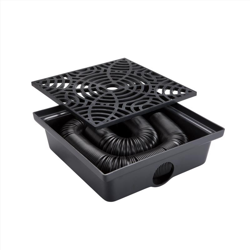 StealthDrain 4.25 in. H X 12 in. W X L Black Vinyl Downspout Extension