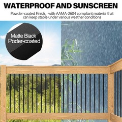 51 Pack 26″ Deck Balusters, Aluminum Balusters for Square-26″, Black