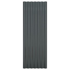 Roof Panels 12 pcs Galvanized Steel Anthracite 39.4″x14.2
