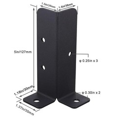 4Pcs Adjustable Deck Post Anchor Base Brackets Fit 1.5×1.5,2×2,2×4,4×4 Post,H…