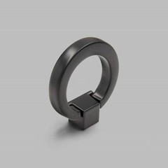 Bonsicoky 12Pcs Round Cabinet Ring Pull Handles Single Hole 12Pcs, Black