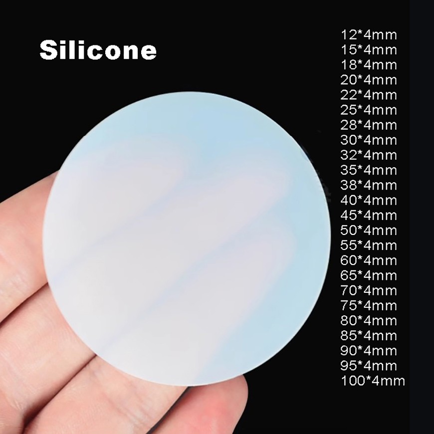 Thick 4mm Solid Silicone Disc Discs Round Silicone Pads Pad Sheet Φ12mm-100mm