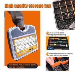 weideer 1095pcs Self Tapping Screws for Metal, Truss Head and Pan Head, Black
