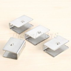 4x Square Clamp Holder Brackets Clips For 6-12mm Thickness Glass Shelf Handrails
