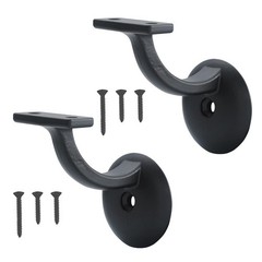 2 PCS Matte Black Heavy Duty Stair Brackets Hand Rail Support Hardware Wall