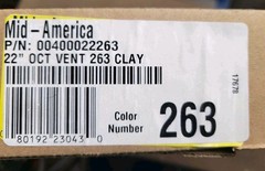 Mid-America 22″ Octagon Gable Vent NATURAL CLAY Vinyl Snap-On NEW