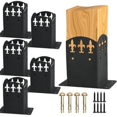 6 Pack Decorative 4×4 Post Base, Decorative Post Anchor Bracket for Wood Post…