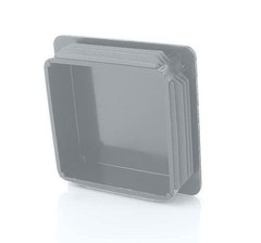 10x Square Tube Lamellar Plug 32×32 mm Quadrat Grey End Caps Plastic