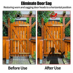 Aldmio Anti Sag Gate Kits For Wooden Fence Door Support Cable Kit In Zinc Black