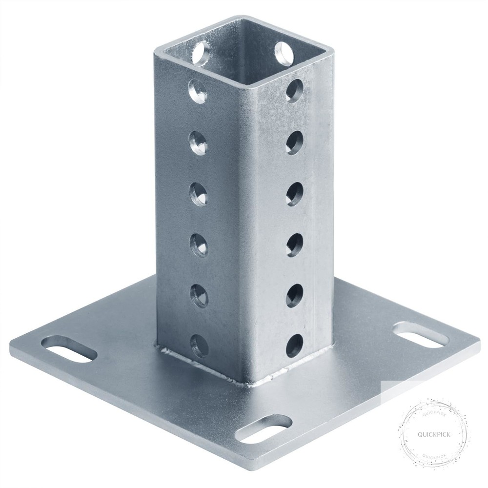 Square Sign Post Anchor Base for 2″ x 2″ Sign Post, Surface Mount Flange Base, 1