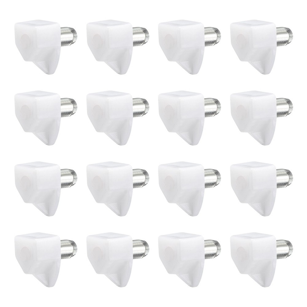 100pcs Plastic Shelf Support Pegs 5mm Shelf Clips Shelf Steel Pin Peg White