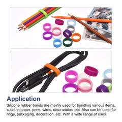5 x Silicone Rubber Bands Rings Non-slip 1″ Grey for Wrapping Paper