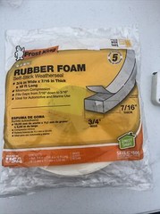 Rubber Foam Weatherseal Tape, 3/4W x 7/16-In. T x 10-Ft. -R734WH