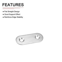 30Pack 40x16x2mm Flat Straight Brace Plate Stainless Steel Brace Plate Silver