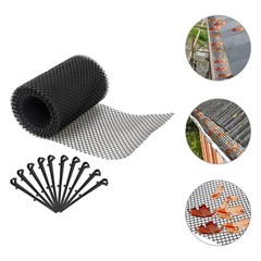 1Set Gutter Guard Mesh Plastic Screen for Home Use with Easy Attachment Stakes