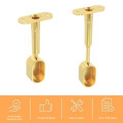 4 Pcs Oval Closet Shelf Bracket, Wardrobe Rod Adjustable Half Though Pipe Gold