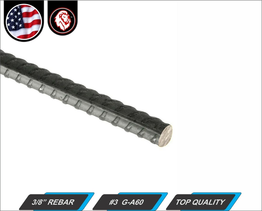 #3 3/8″ Steel Rebar – Weldable – G-60 – 48″ inch length (4-ft)
